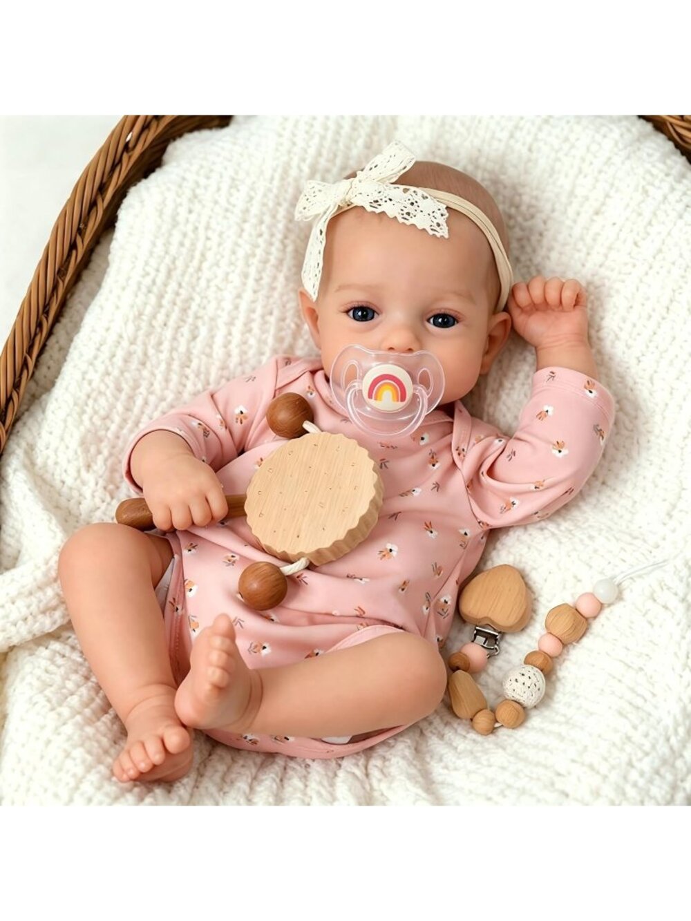 18 Inch Lifelike Newborn Baby Dolls Adorable Girl with Accessories for 3+ Kids